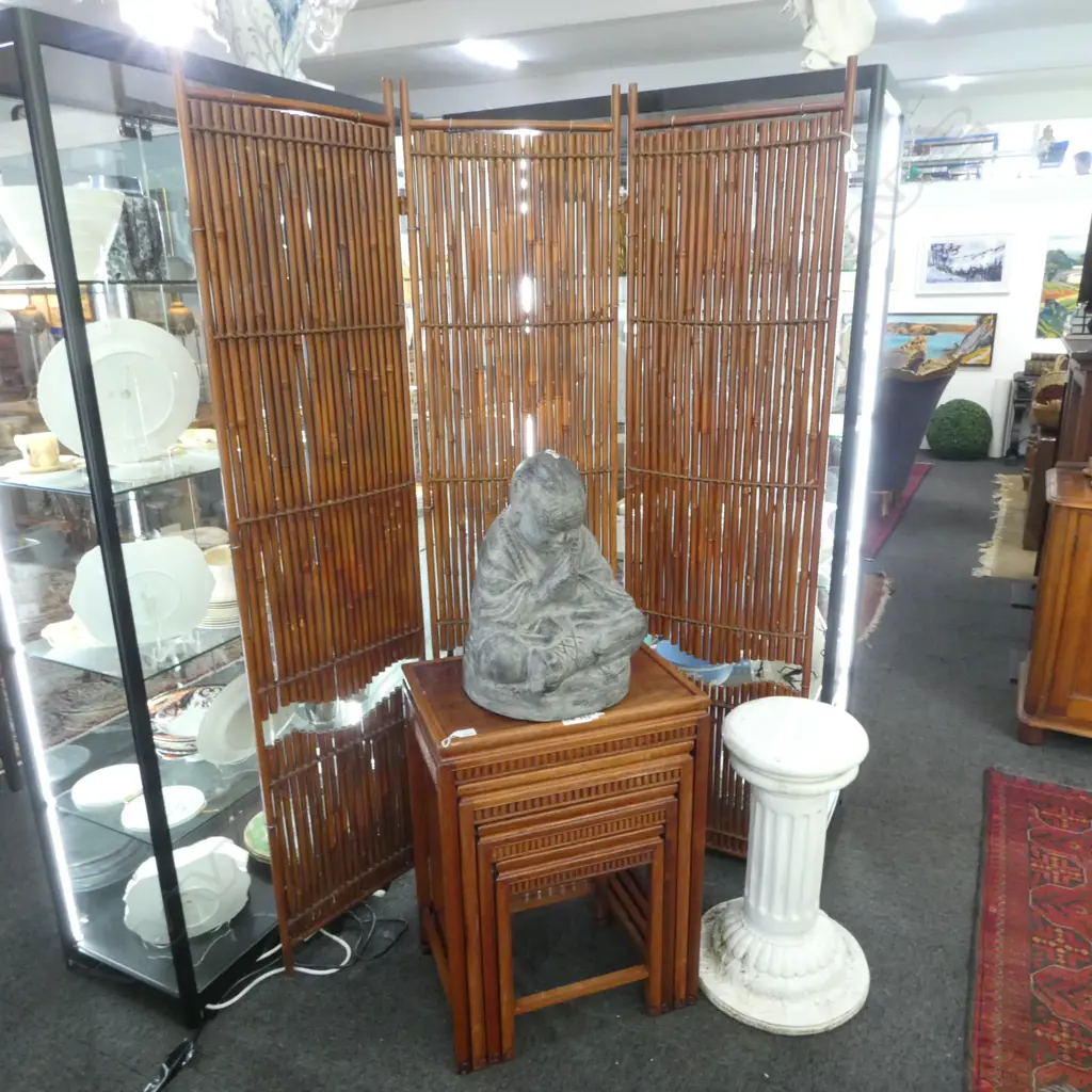 ORIENTAL BAMBOO 3 PANEL SCREEN H.1800mm Image 1++