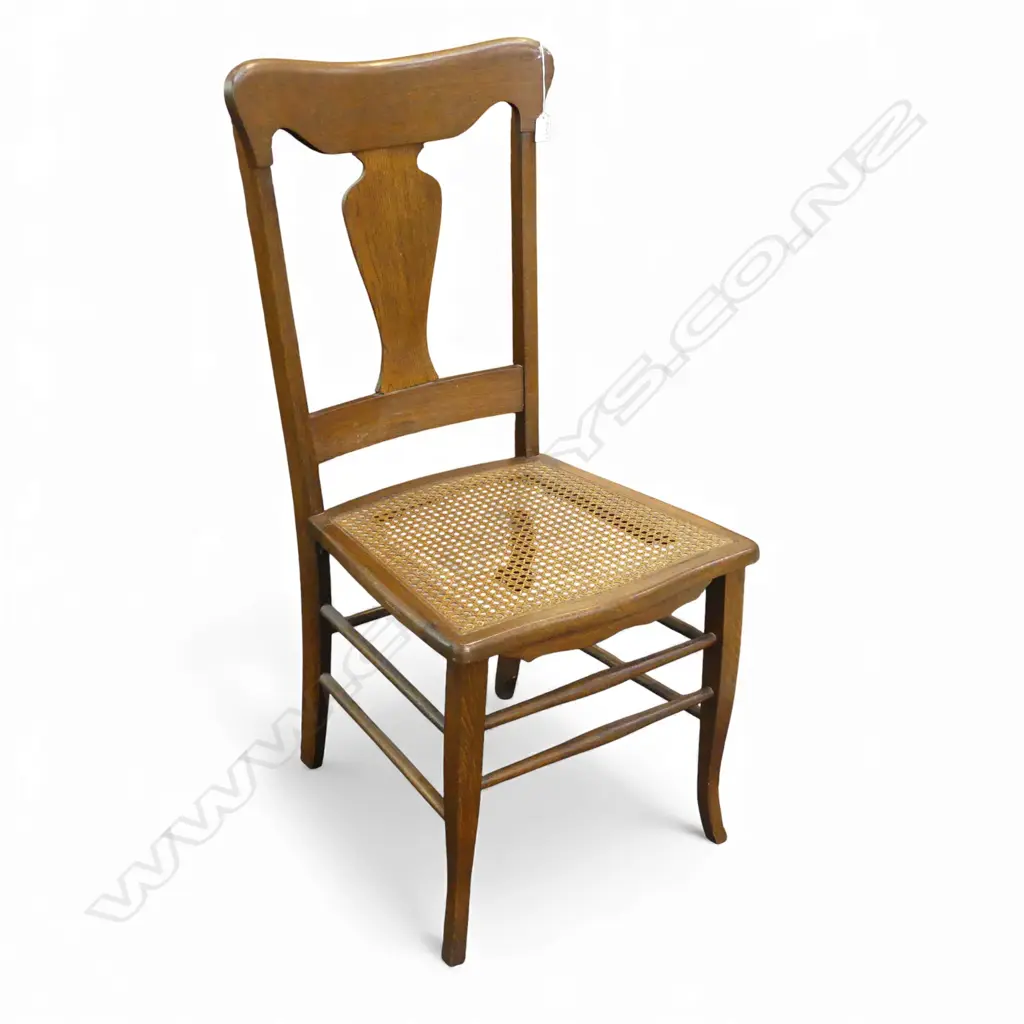 ANTIQUE MAHOGANY DINING CHAIR, CANED SEAT Image 1++