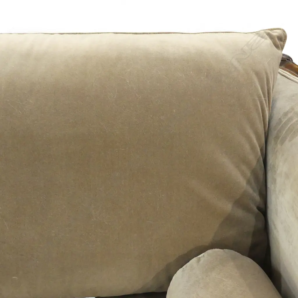 QUALITY FRENCH STYLE SOFA IN FAUN VELVET UPHOLSTERY Image 1++