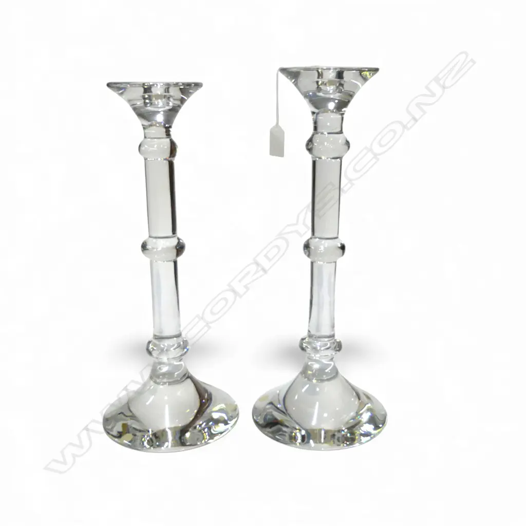 NEAR PR VAL SAINT LAMBERT CRYSTAL CANDLESTICKS H.410mm Image 1++