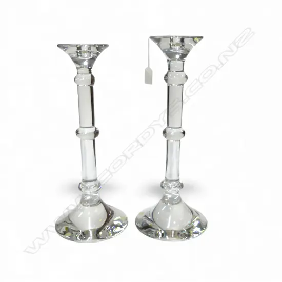 NEAR PR VAL SAINT LAMBERT CRYSTAL CANDLESTICKS H.410mm