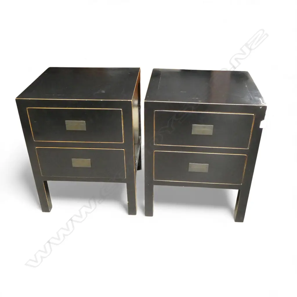 PR EBONISED BEDSIDE CABINETS 510x465x650mm Image 1++