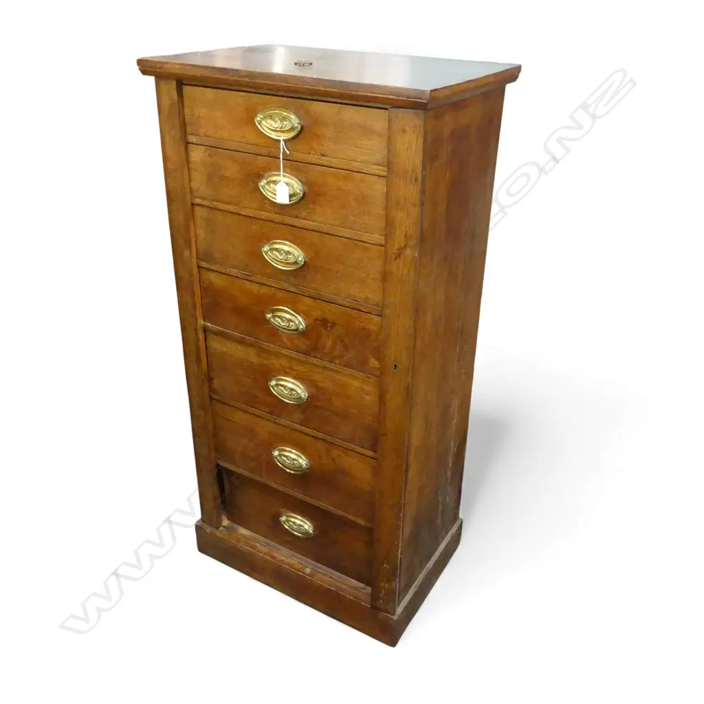 ANTIQUE 7 DRAWER TALL BOY WELLINGTON CHEST 585x390x1175mm Image 1++