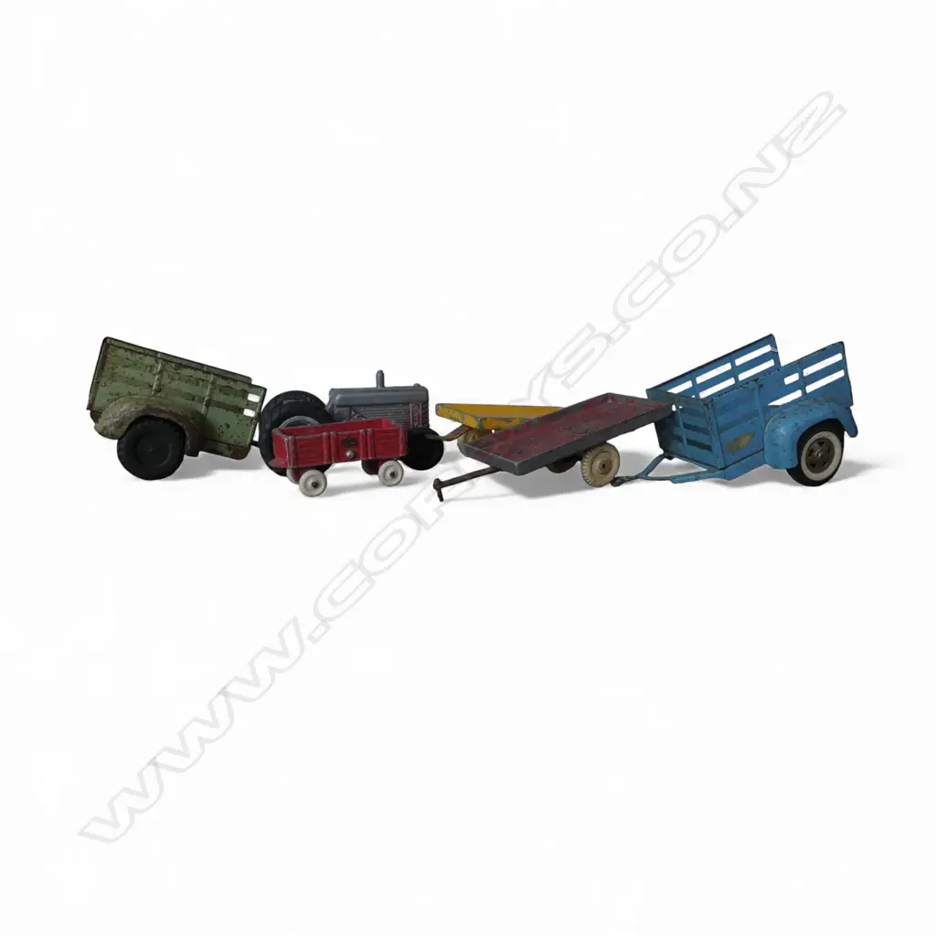 OLD TOYS: 2 TONKA TRAILERS + FUN HO! TRACTOR & 3 TRAILERS Image 1++