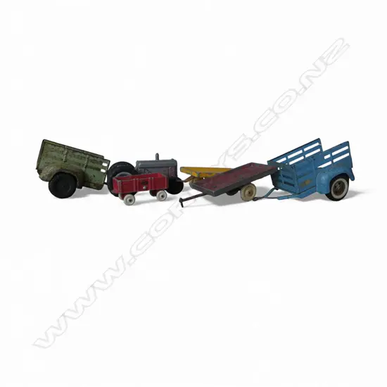 OLD TOYS: 2 TONKA TRAILERS + FUN HO! TRACTOR & 3 TRAILERS