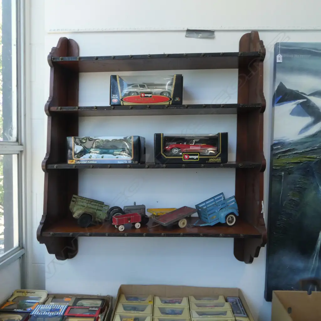 WALL MOUNTED MAHOGANY BOOKCASE 915x270x1100mm Image 1++