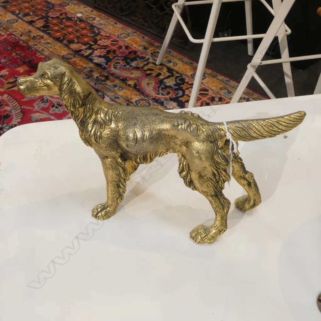 HEAVY CAST BRASS RETRIEVOR DOG L.285mm probably Italian Image 1++