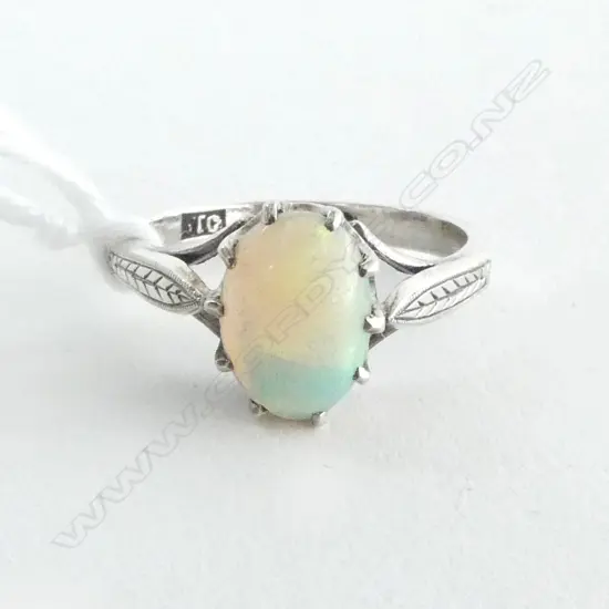 STG SILVER OPAL RING, 3.0grms SIZE O