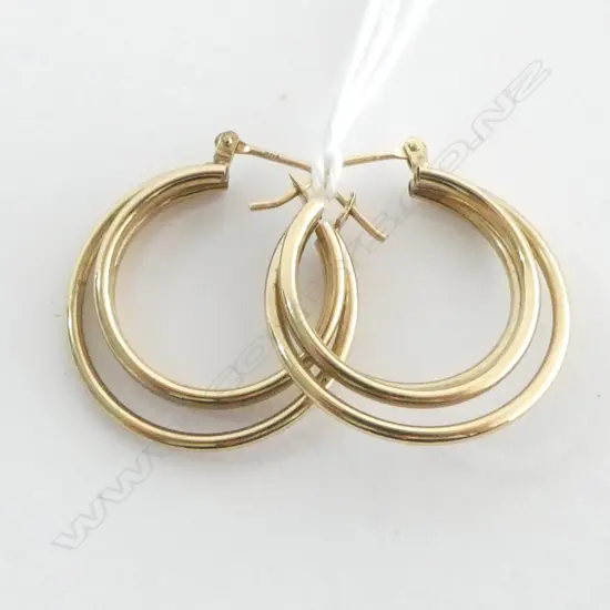 PR 9ct GOLD HOOPS, Dia.25mm, 2.8gm