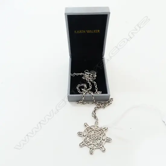 KAREN WALKER STG SILVER PENDANT ON SILVER CHAIN L.250mm