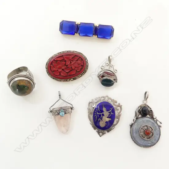 ASSTD SILVER AND GEMSTONE JEWELLERY ETC