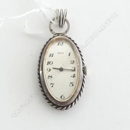 MONTE VINTAGE .800 SILVER PENDANT WATCH WORKING