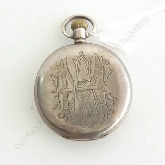 S/S POCKET WATCH AUCKLAND GRAMMER ENGAVED EMBLEM