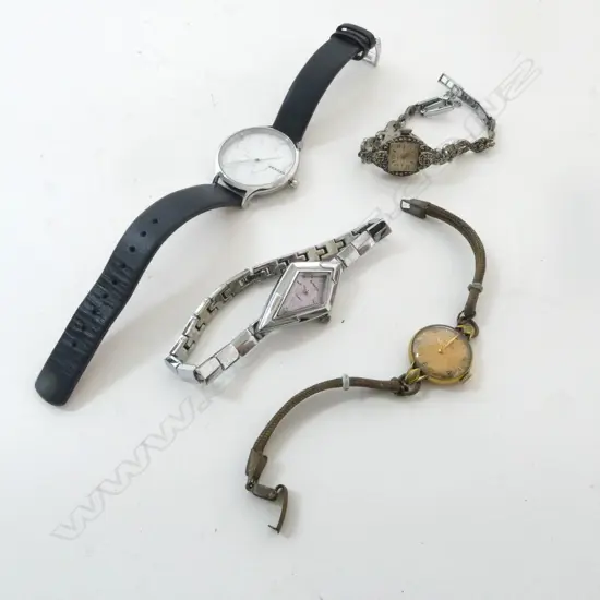4 COSTUME WATCHES; SKAGEN, KINIO, OMEGA, etc