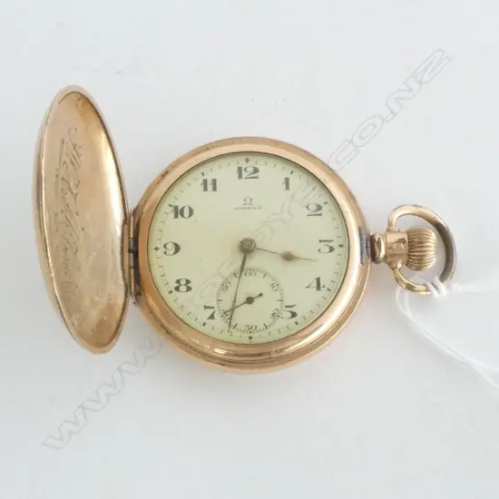c1920 ROLLED GOLD CASED OMEGA POCKET WATCH, total wght 121gms