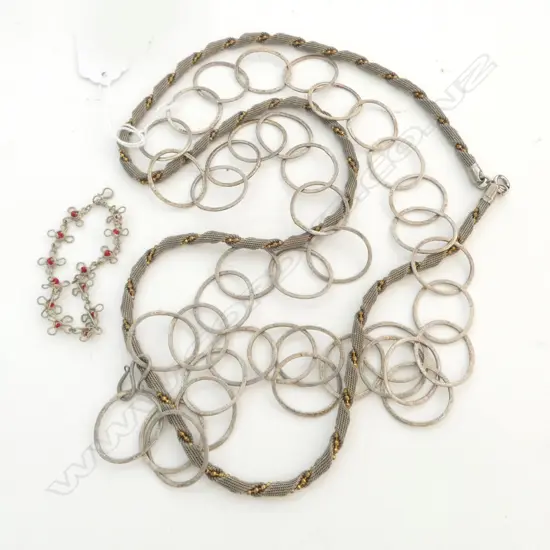 3 PCES CUSTOM JEWELLERY; 2 NECKLACES & BRACELET