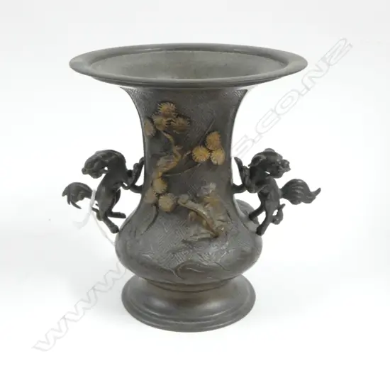 BRONZE CHINESE VASE H140MM