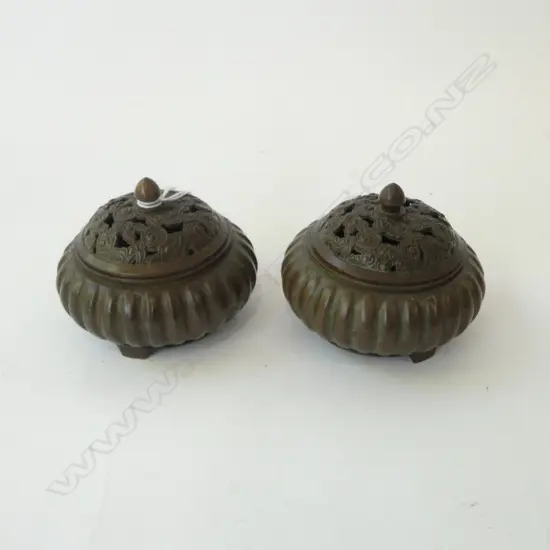 PR BRONZE LIDDED INCENSE BURNERS 100mm dia