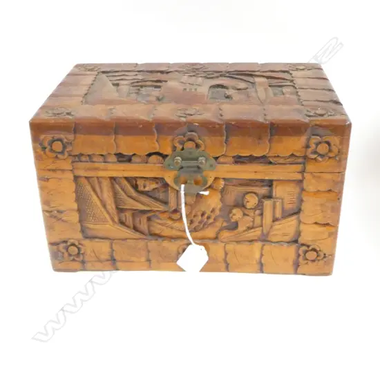 CARVED CAMPHOR BOX 310x200x80mm