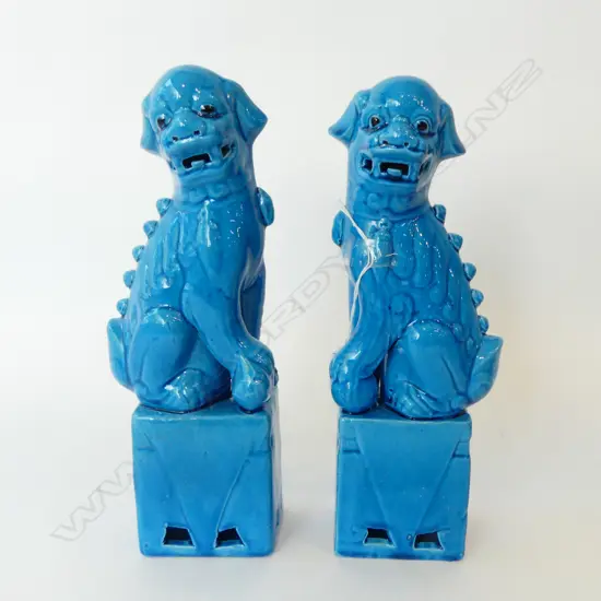 PR BLUE GLAZED FU DOGS H.315mm
