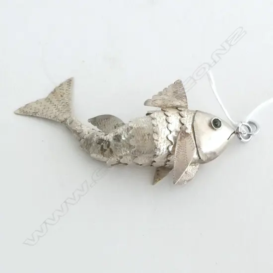 SILVER ARTICULATED FISH L.100mm 