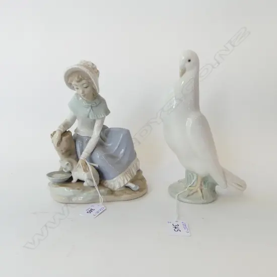 NAO DOVE & GIRL w. KITTEN H.200mm