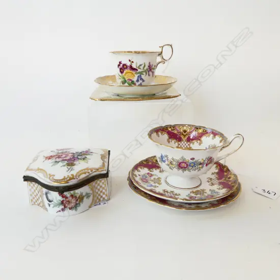 SHELLY CHINA TRIO HAMMERSLY TRIO & MIESSON LIDDED BOX L100MM
