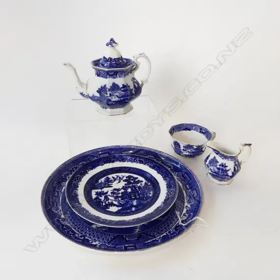 5PCS BLUE & WHITE CHINA