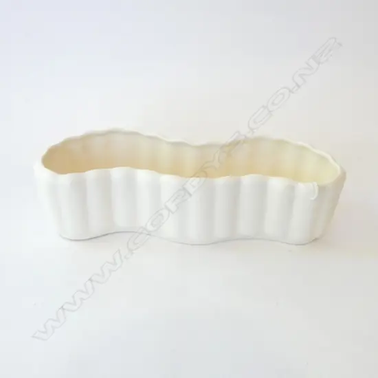 WHITE CROWN LYNN TROUGH VASE W.290mm