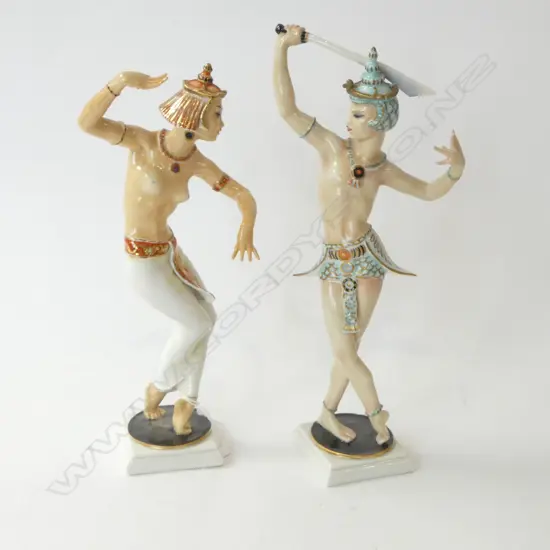 PR HUTSCHENREUTHER DANCER FIGURINES H.305mm