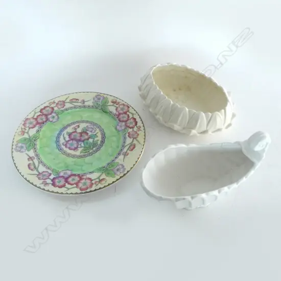 MAILING 'MAY BLOOM' DISPLAY PLATE W285mm AND 2 SPODE BOWLS