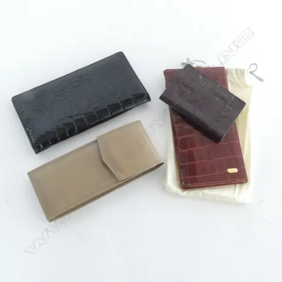 BALLY LEATHER CROCODILE WALLET + 3 OTHER LEATHER CASES