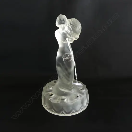 LIBOCHOVICE ART GLASS LADY FLOWER FROG H.210mm