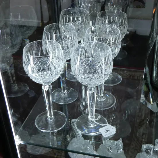 6 WATERFORD COLLEEN PAT. HOCK WINE GLASSES H.190mm