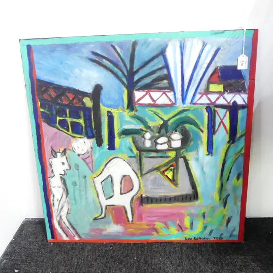 LEE FELTHAM, PAN ESCAPING, ACRYLIC ON BOARD, SIGNED, 600 x 600MM, provenance below