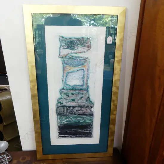 Brenda Hartill Coilograph 40/100. 'Variations IX Stonepile' signed & detailed '94. 630 x 230mm