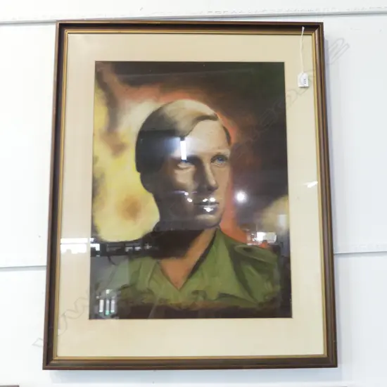  T.H. LAWRENCE OF ARABIA PASTEL DRAWING 610x460mm