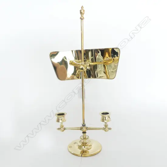 VICT. TWIN CANDLE STAND WITH ADJUSTABLE REFLECTOR H.400mm