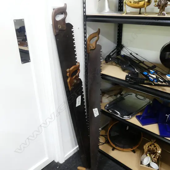 3 VINTAGE CROSS CUT SAWS