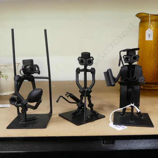 3 'NUTTERS COLLECTION' METAL SCULPTURES