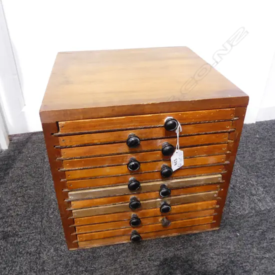 12 DRAWER SMALL COIN COLLECTOR'S CABINET, 290 x 290mm