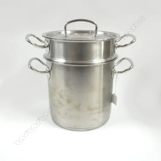 FISSLER GERMANY 18-10 STAINLESS STEEL MULTISTAR COOKING POT w. STRAINER INSERT 200mm dia H.300mm