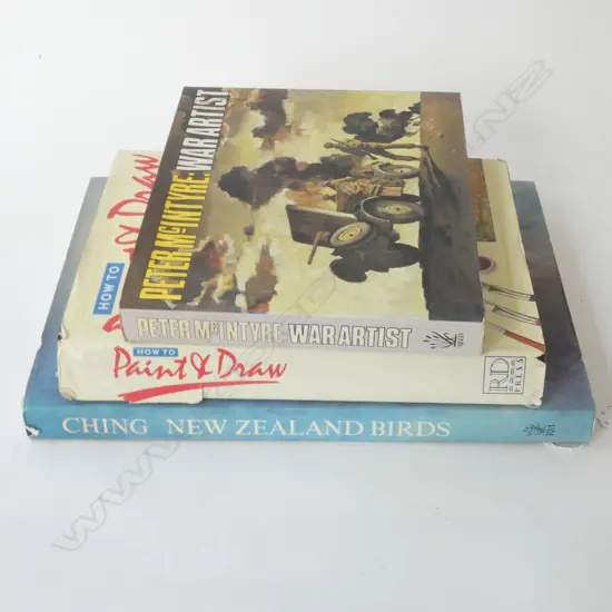 PETER MCINTYRE; WAR ARTIST, CHING: NEW ZEALAND BIRDS & OTHER BOOK