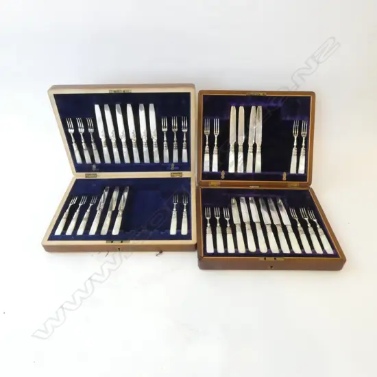 TWO BOXED FISH SETS WITH MOP HANDLES SOME PARTS MISSING 