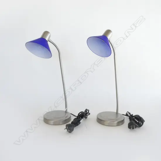 PR AUSTRABEAM TABLE LAMPS H.450mm blue glass shades