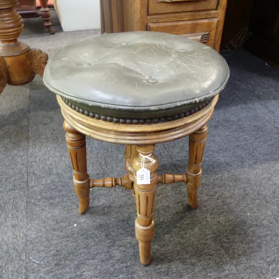 ANTIQUE PIANO STOOL H.470mm