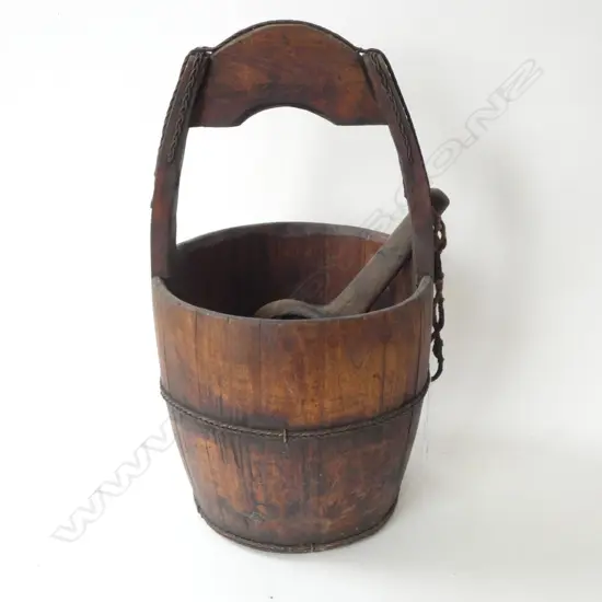 WOODEN BUCKET H.580mm & SCOOP