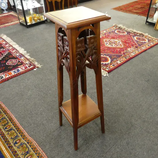 MAHOGANY PLANT STAND H.1120mm