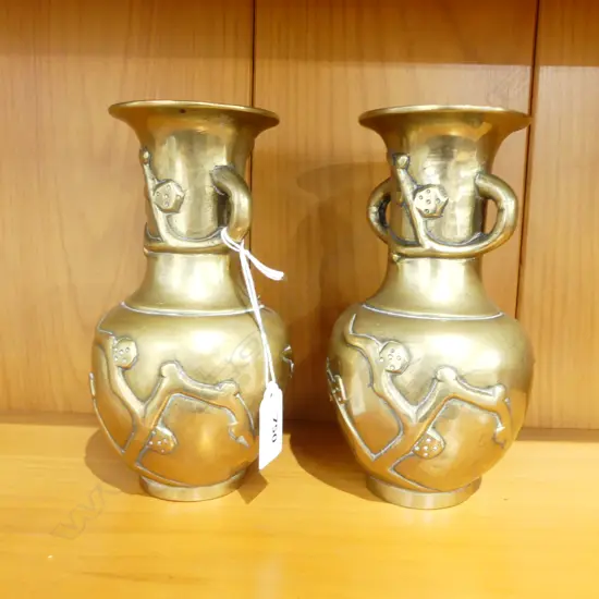 PR CHINESE BRASS VASES H.180mm