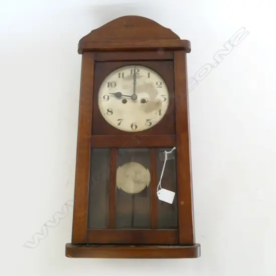 GERMAN VINTAGE OAK CASED WALL CLOCK H550MM